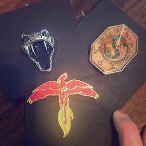 Harry Potter Wizarding World exclusive pin set.